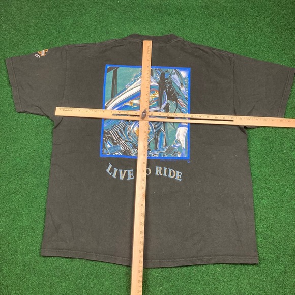Vintage Harley Davidson Shirt Mens XL Black 1998 New York City Live To Ride 90s - Picture 11 of 14